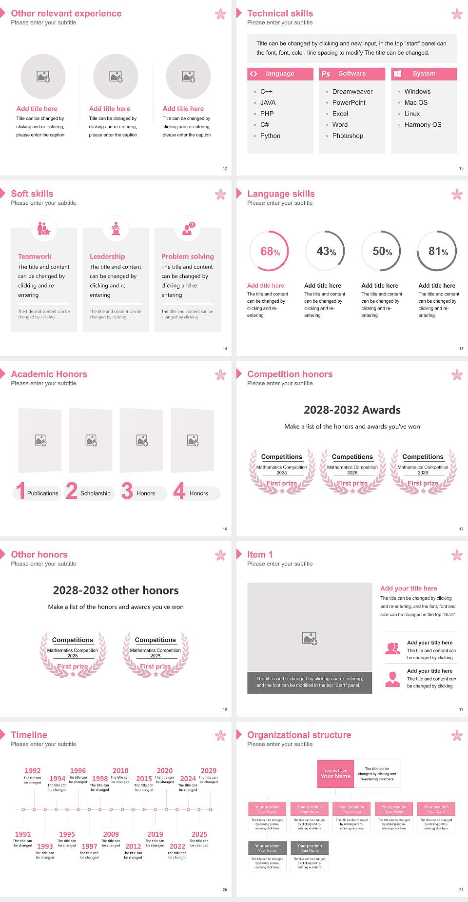 Gakushuin Women’s College Resume PPT Template4:3 ratio PPT effect preview image3