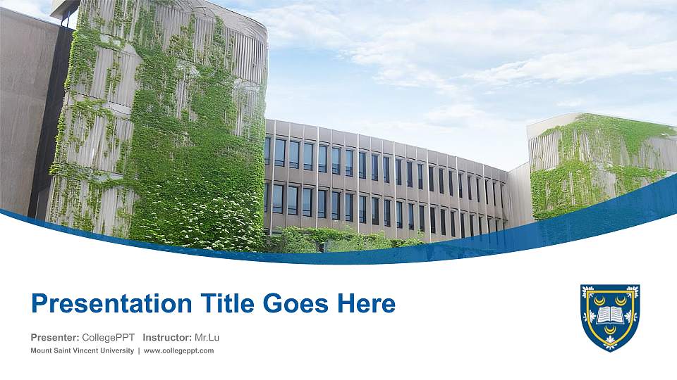 Mount Saint Vincent University Course/Courseware Creation PPT Template16:9 ratio PPT effect preview image