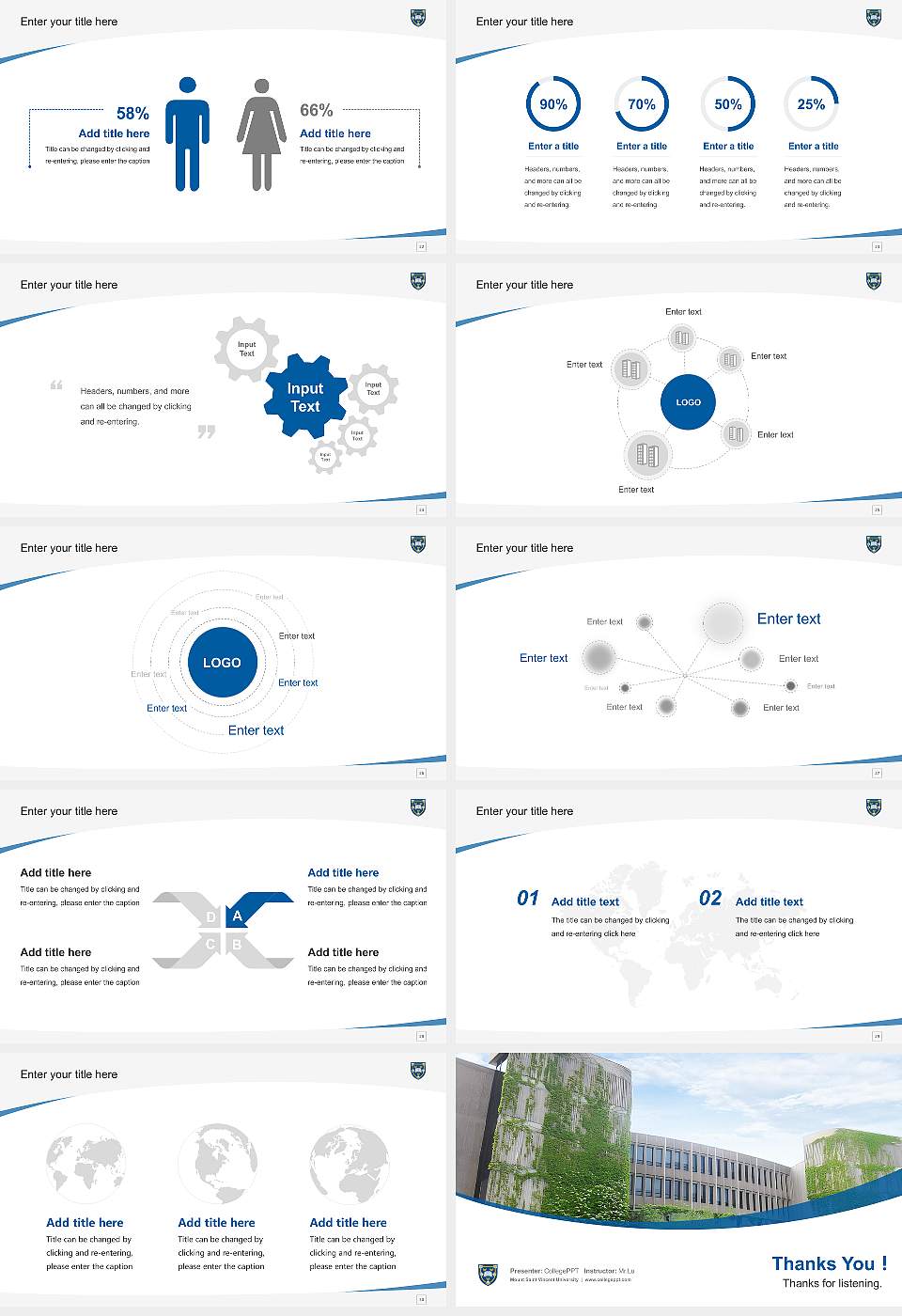 Mount Saint Vincent University Course/Courseware Creation PPT Template16:9 ratio PPT effect preview image4
