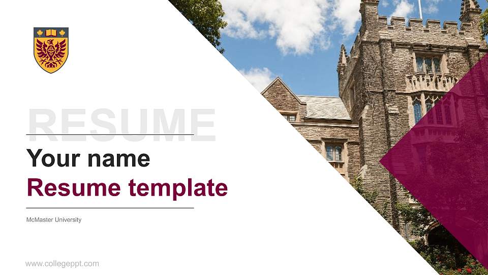 McMaster University Resume PPT Template16:9 ratio PPT effect preview image