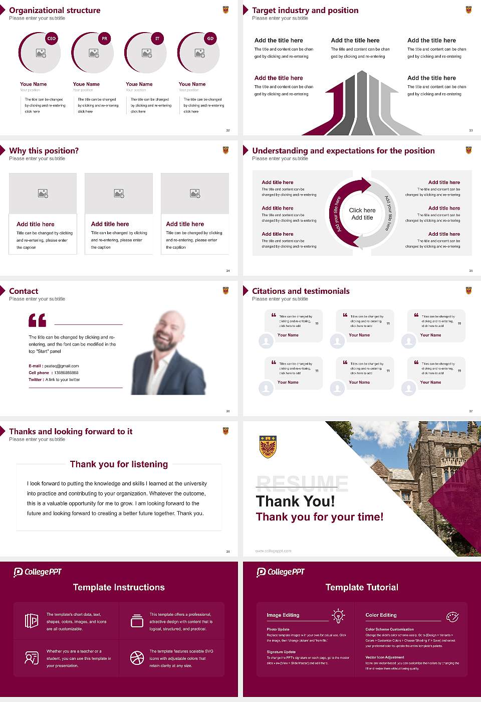 McMaster University Resume PPT Template16:9 ratio PPT effect preview image4