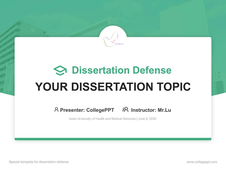 Iwate University of Health and Medical Sciences Graduation Thesis Defense PPT Template4:3 ratio PPT effect preview image7
