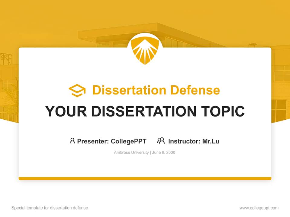 Ambrose University Graduation Thesis Defense PPT Template4:3 ratio PPT effect preview image7