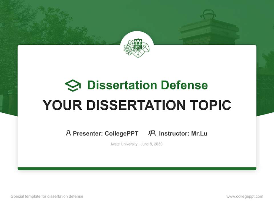 Iwate University Graduation Thesis Defense PPT Template4:3 ratio PPT effect preview image7