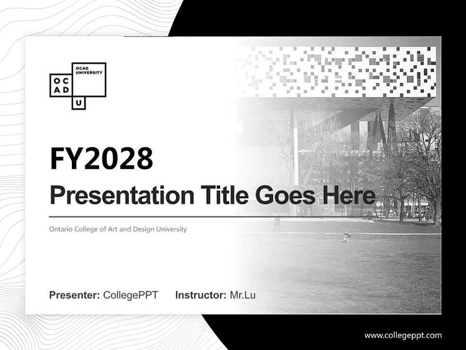 Ontario College of Art and Design University Academic Presentation/Research Findings Report PPT Template4:3 ratio PPT effect preview image5