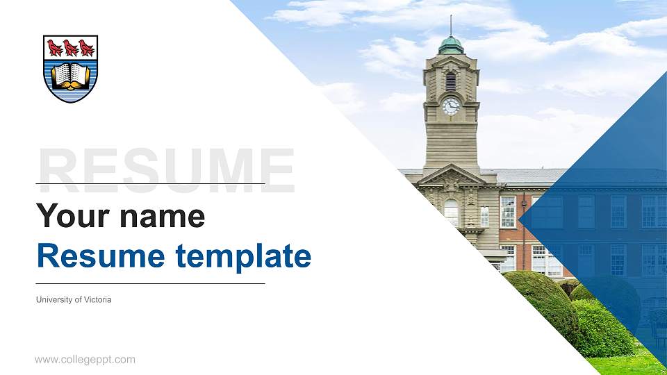 University of Victoria Resume PPT Template16:9 ratio PPT effect preview image