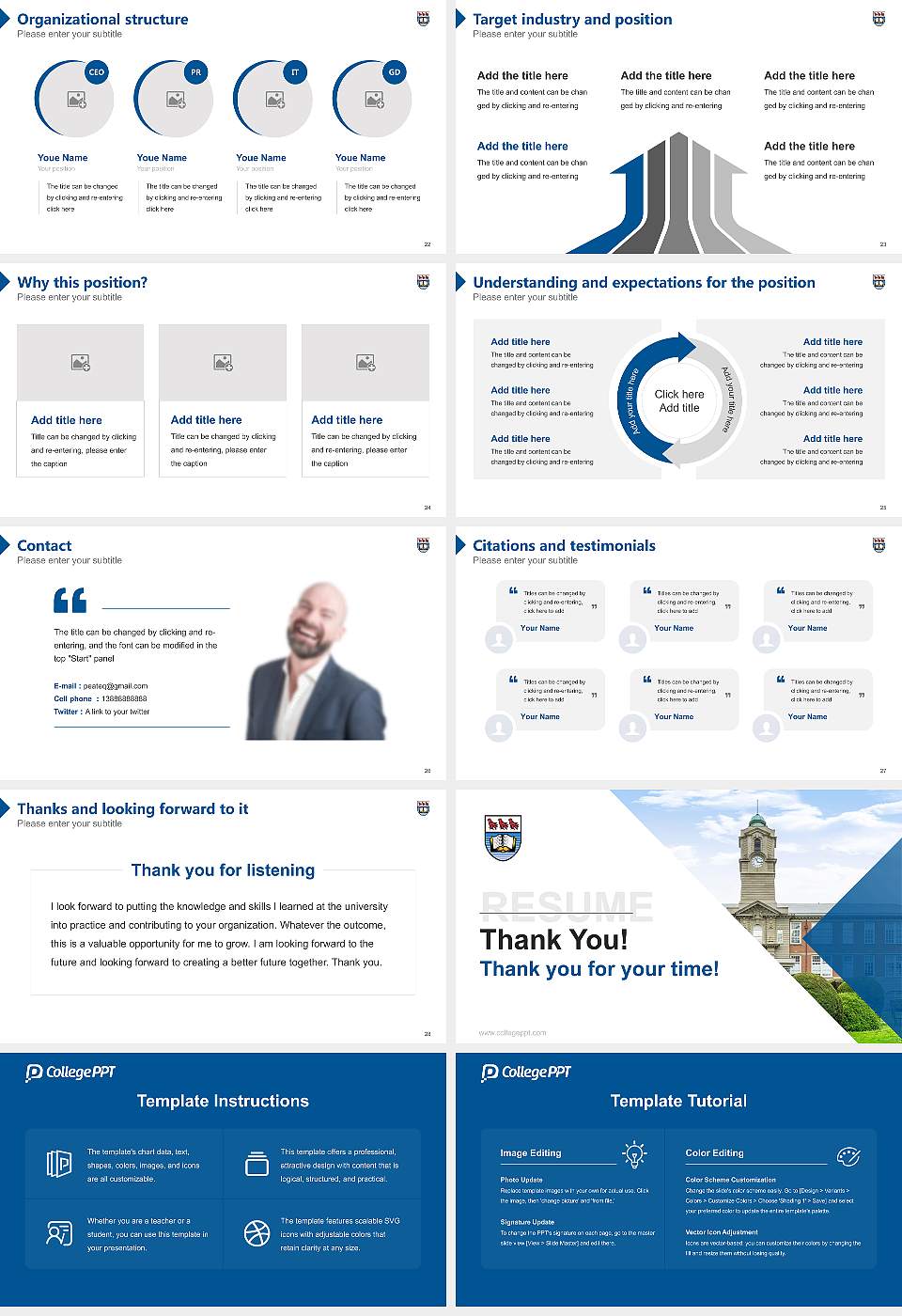 University of Victoria Resume PPT Template16:9 ratio PPT effect preview image4