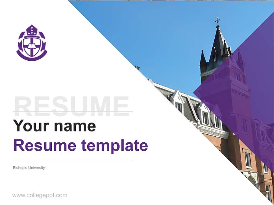 Bishop’s University Resume PPT Template4:3 ratio PPT effect preview image5