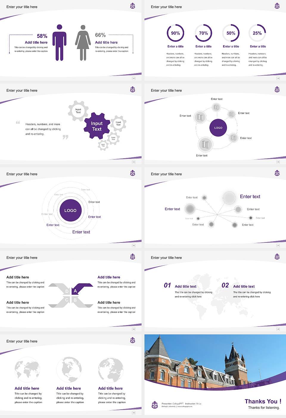 Bishop’s University Course/Courseware Creation PPT Template16:9 ratio PPT effect preview image4