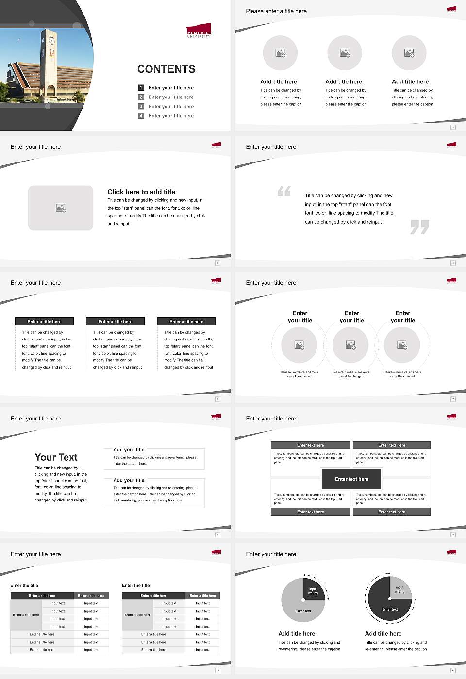 Memorial University of Newfoundland Course/Courseware Creation PPT Template16:9 ratio PPT effect preview image2