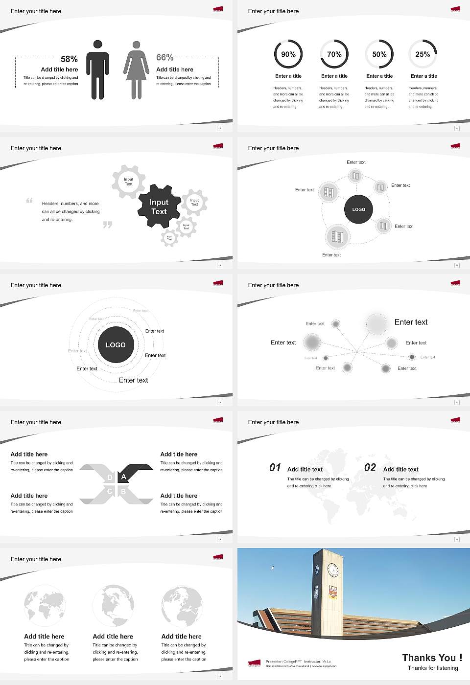 Memorial University of Newfoundland Course/Courseware Creation PPT Template16:9 ratio PPT effect preview image4