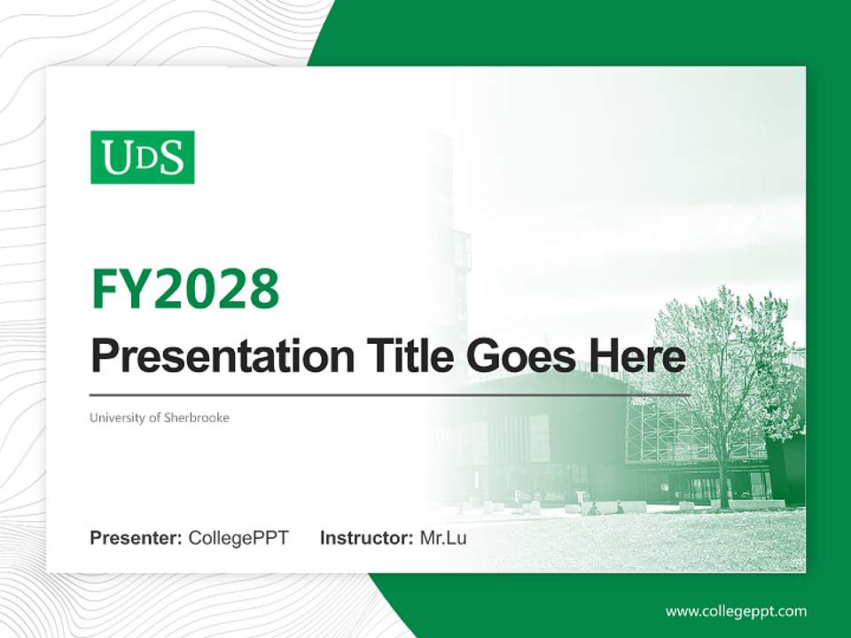 University of Sherbrooke Academic Presentation/Research Findings Report PPT Template4:3 ratio PPT effect preview image5