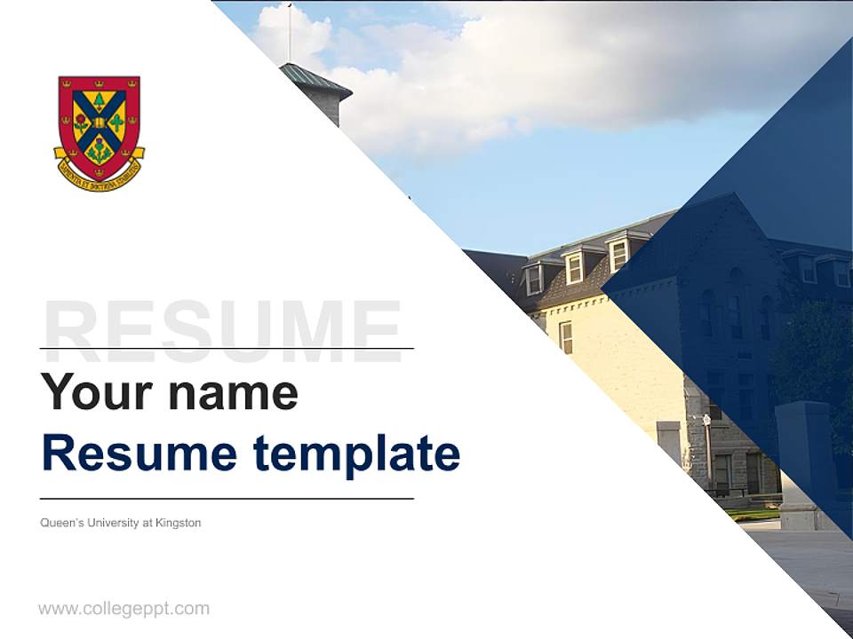 Queen’s University at Kingston Resume PPT Template4:3 ratio PPT effect preview image5