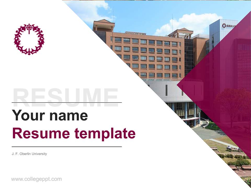 J. F. Oberlin University Resume PPT Template4:3 ratio PPT effect preview image5