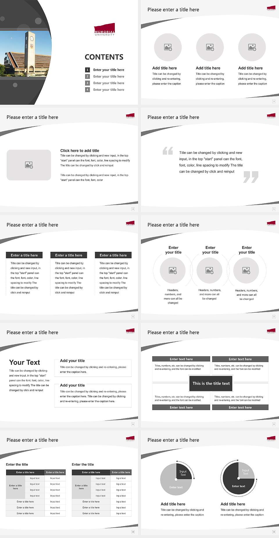 Memorial University of Newfoundland Course/Courseware Creation PPT Template4:3 ratio PPT effect preview image2