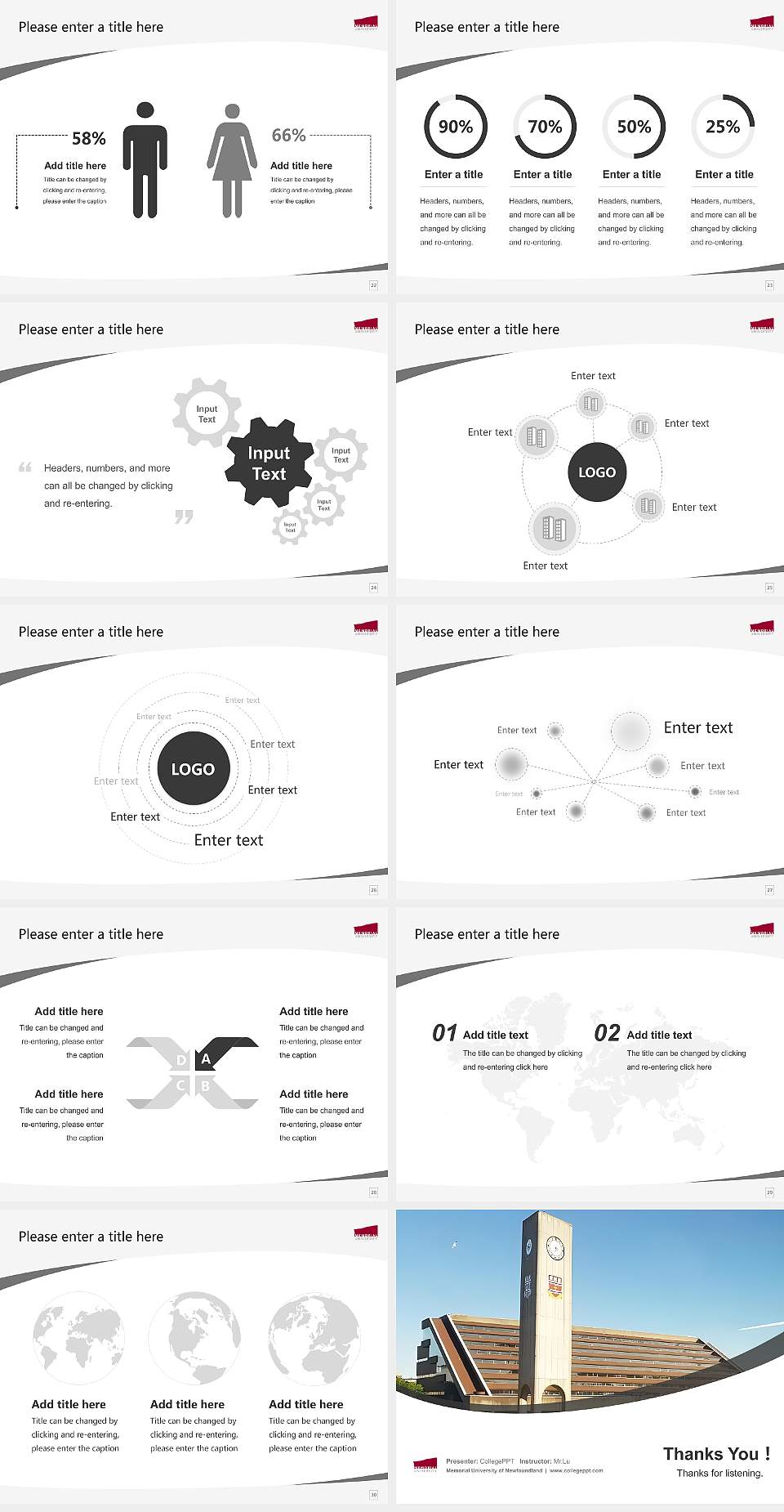 Memorial University of Newfoundland Course/Courseware Creation PPT Template4:3 ratio PPT effect preview image4