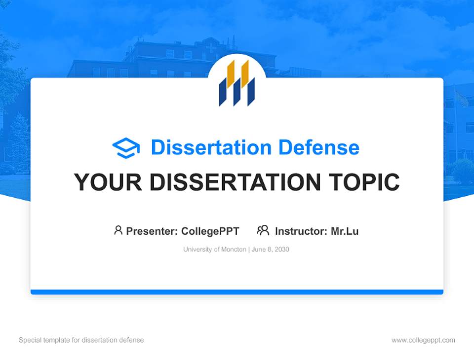 University of Moncton Graduation Thesis Defense PPT Template4:3 ratio PPT effect preview image7