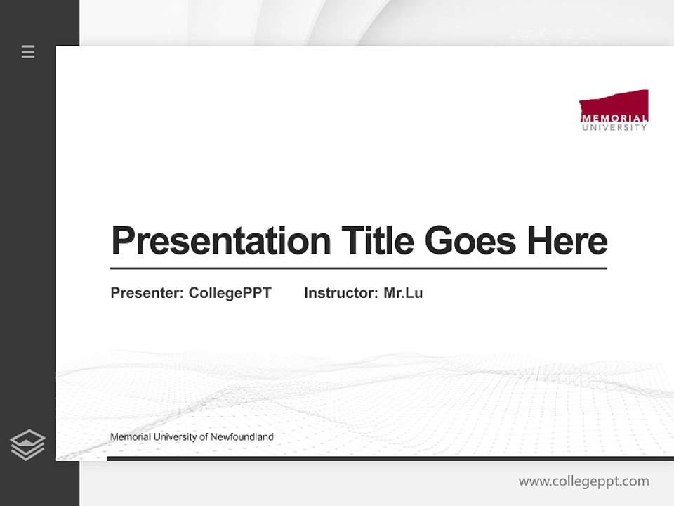 Memorial University of Newfoundland Thesis Proposal/Graduation Defense PPT Template4:3 ratio PPT effect preview image5
