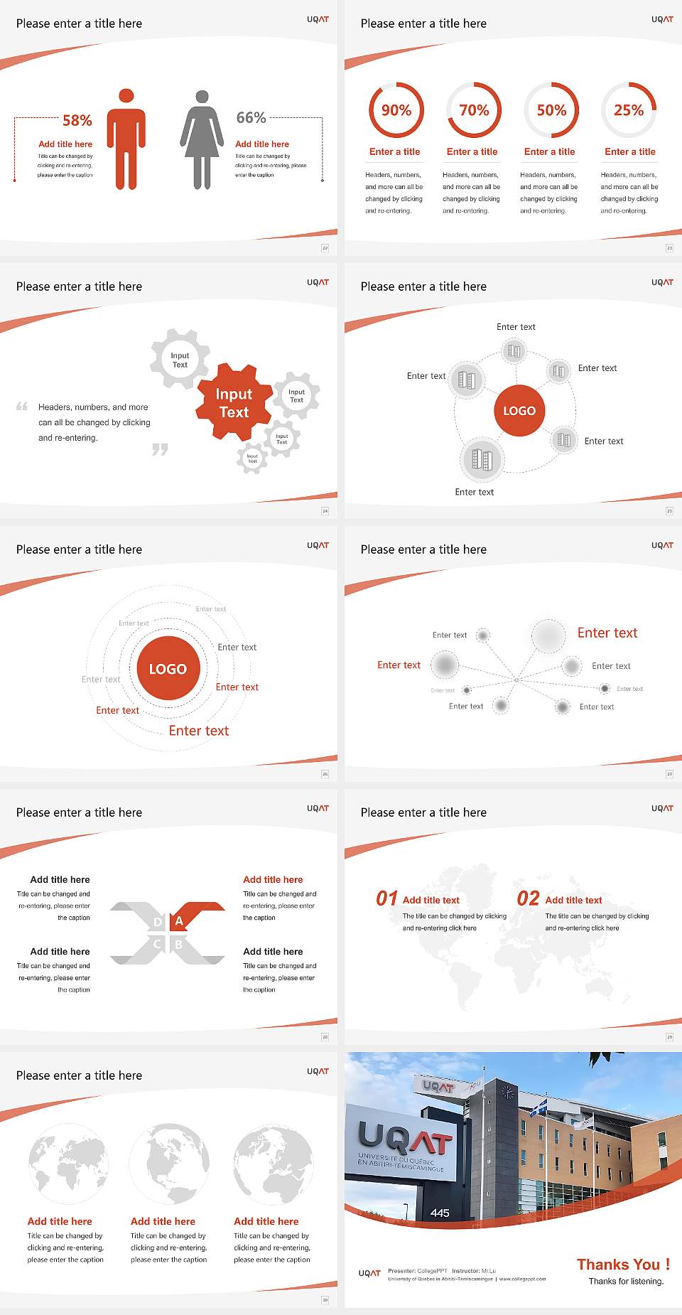 University of Quebec in Abitibi-Témiscamingue Course/Courseware Creation PPT Template4:3 ratio PPT effect preview image4