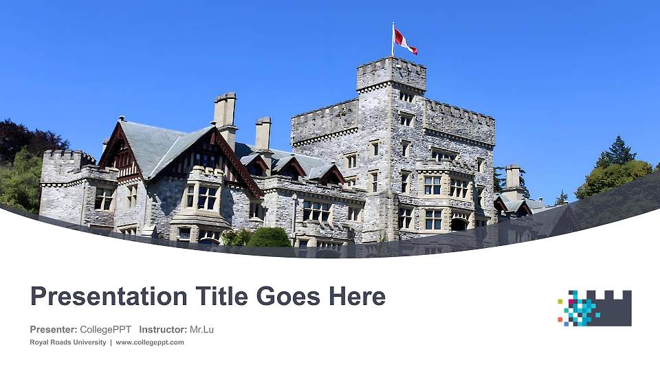 Royal Roads University Course/Courseware Creation PPT Template16:9 ratio PPT effect preview image