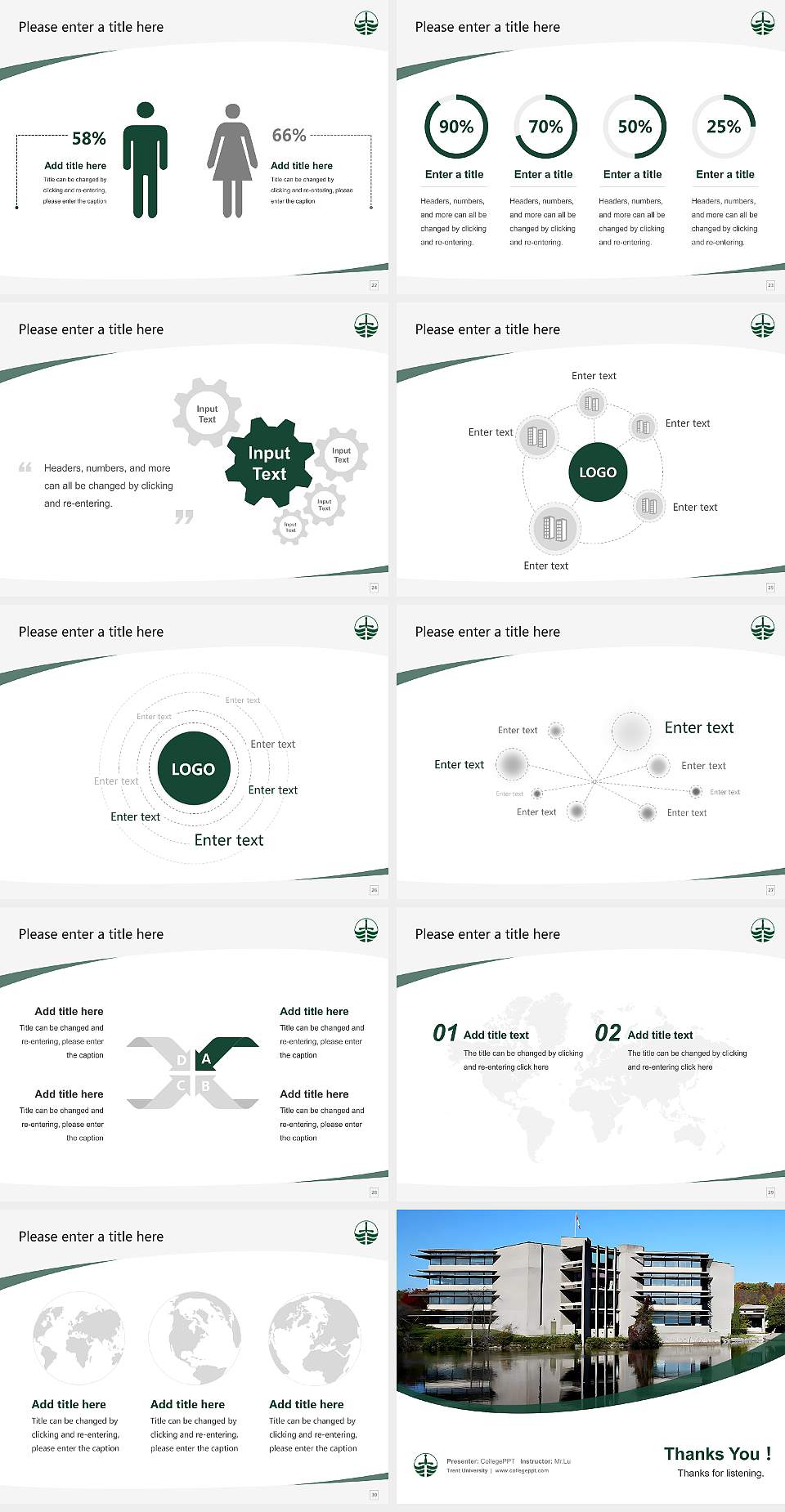 Trent University Course/Courseware Creation PPT Template4:3 ratio PPT effect preview image4