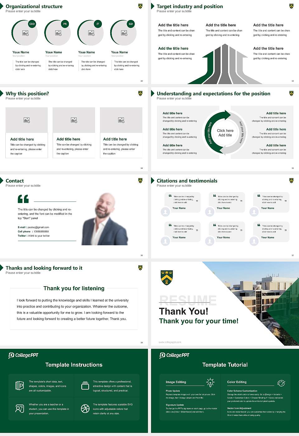 University of Regina Resume PPT Template16:9 ratio PPT effect preview image4
