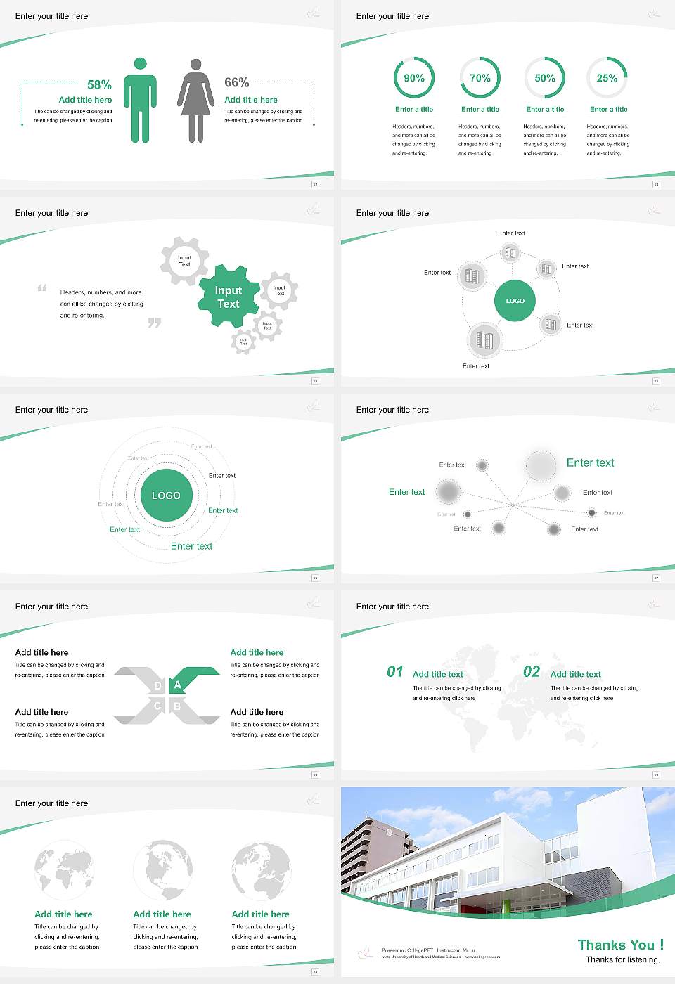 Iwate University of Health and Medical Sciences Course/Courseware Creation PPT Template16:9 ratio PPT effect preview image4