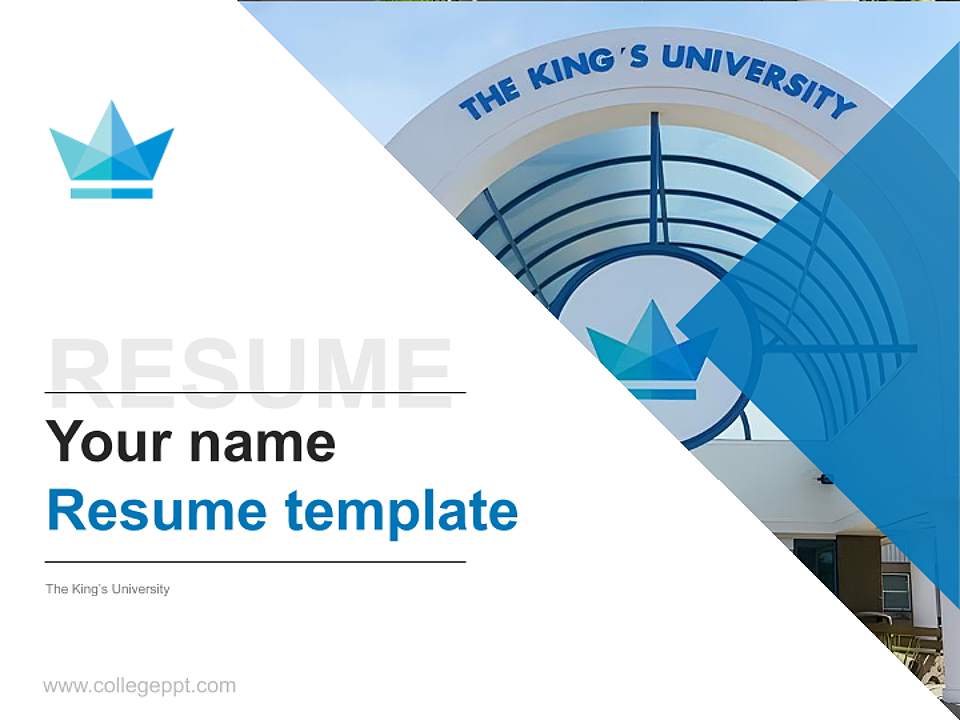 The King’s University Resume PPT Template4:3 ratio PPT effect preview image5