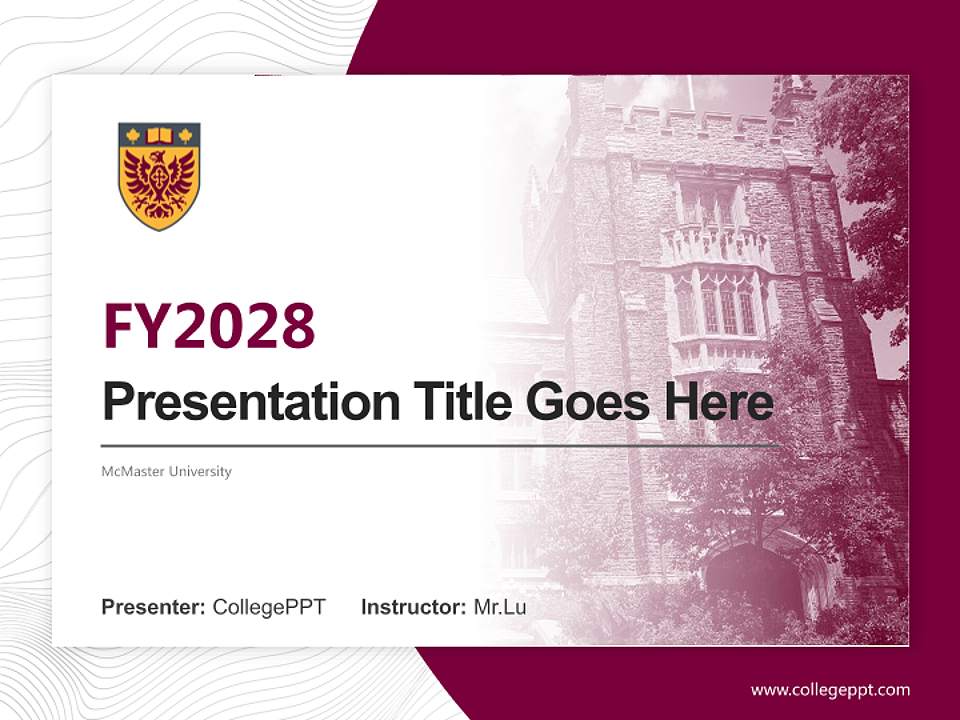 McMaster University Academic Presentation/Research Findings Report PPT Template4:3 ratio PPT effect preview image5