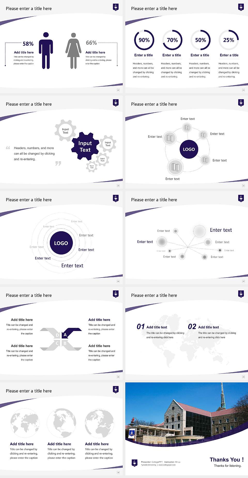 Tyndale University Course/Courseware Creation PPT Template4:3 ratio PPT effect preview image4