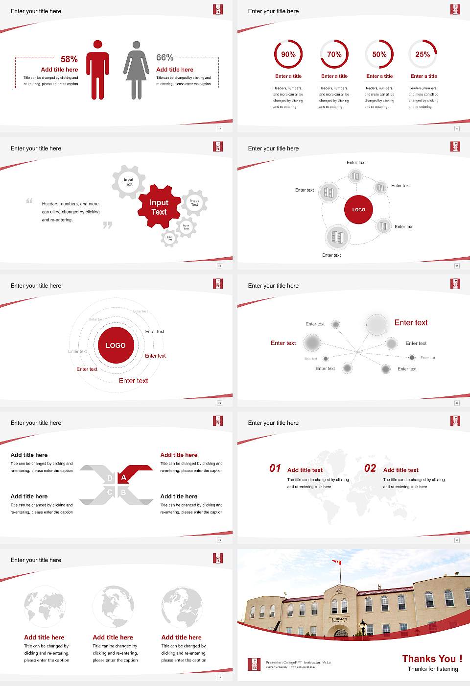 Burman University Course/Courseware Creation PPT Template16:9 ratio PPT effect preview image4