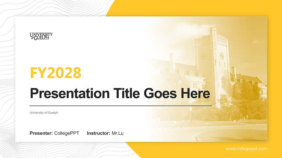 University of Guelph Academic Presentation/Research Findings Report PPT Template16:9 ratio PPT effect preview image