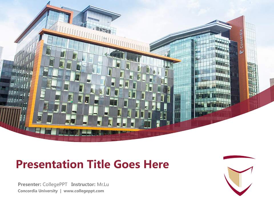 Concordia University Course/Courseware Creation PPT Template4:3 ratio PPT effect preview image5