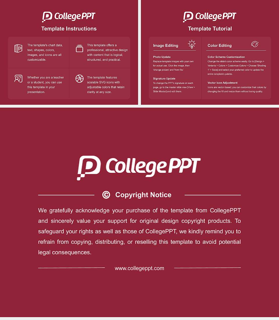 Concordia University Course/Courseware Creation PPT Template4:3 ratio PPT effect preview image5