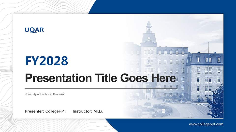 University of Quebec at Rimouski Academic Presentation/Research Findings Report PPT Template16:9 ratio PPT effect preview image