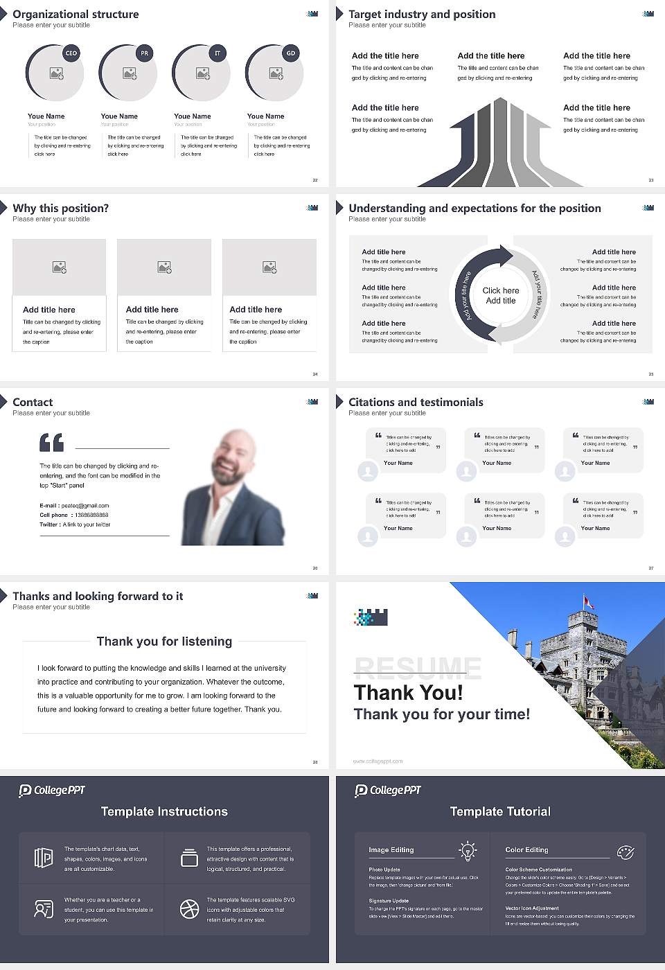 Royal Roads University Resume PPT Template16:9 ratio PPT effect preview image4
