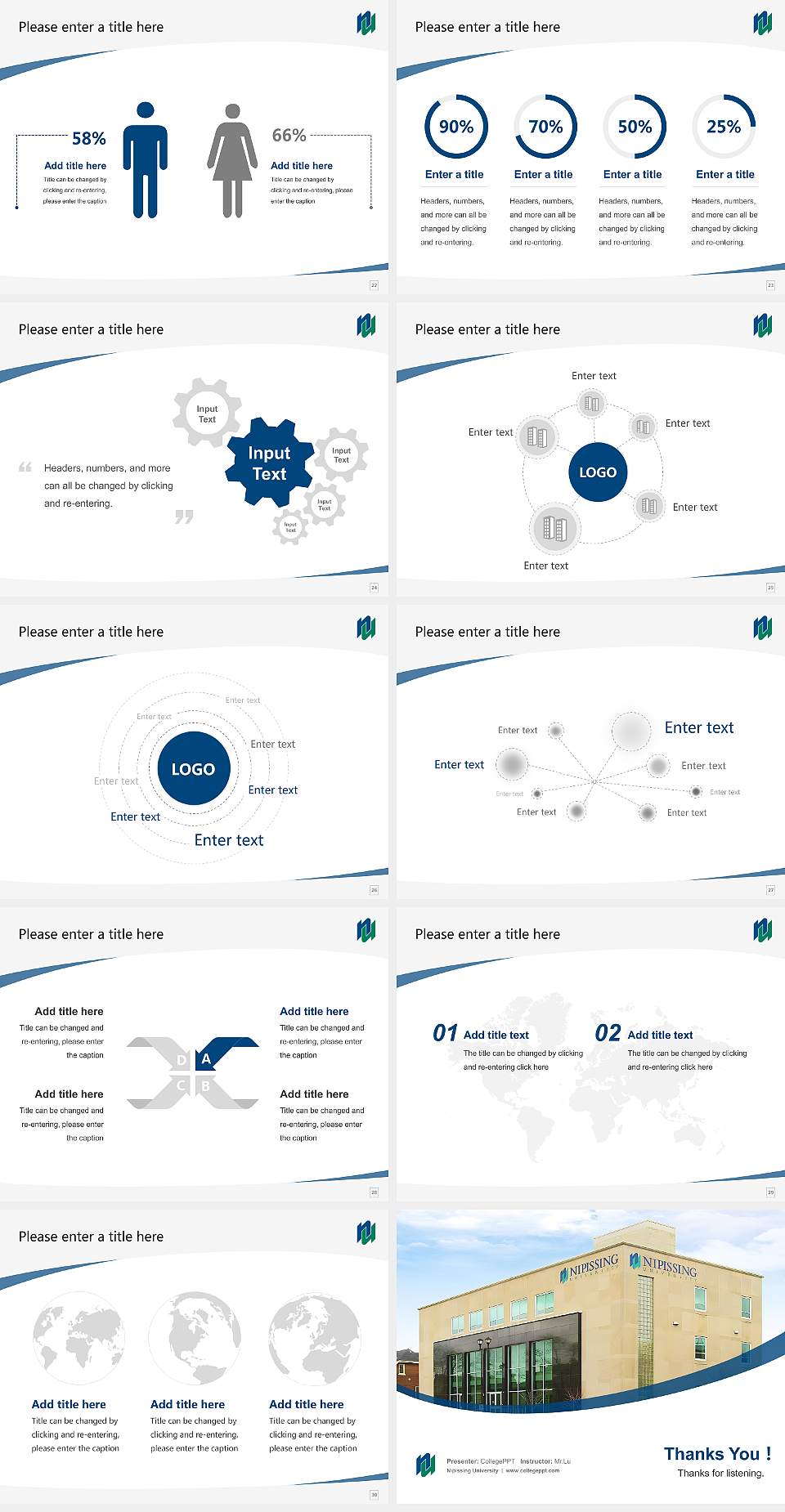 Nipissing University Course/Courseware Creation PPT Template4:3 ratio PPT effect preview image4