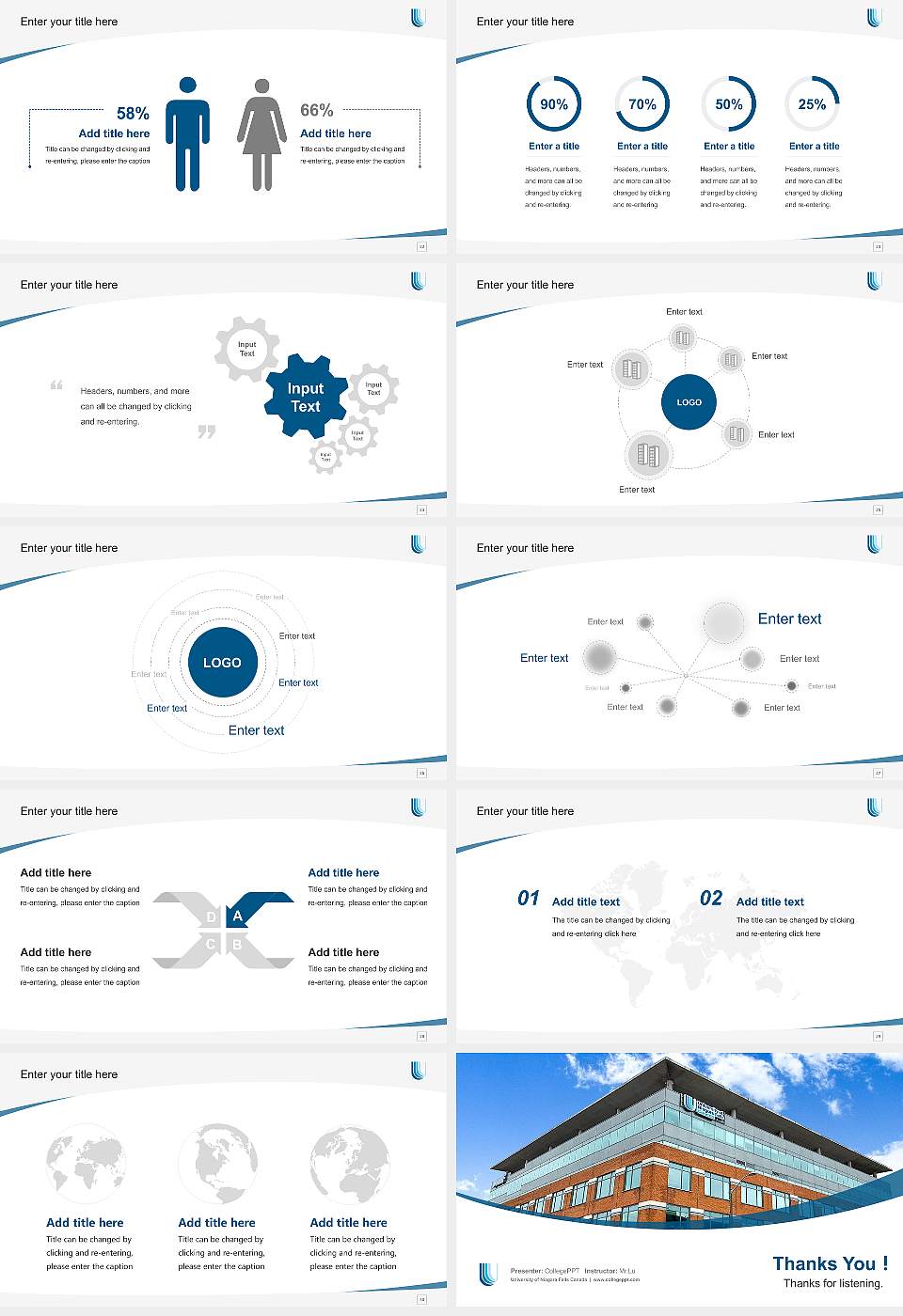 University of Niagara Falls Canada Course/Courseware Creation PPT Template16:9 ratio PPT effect preview image4