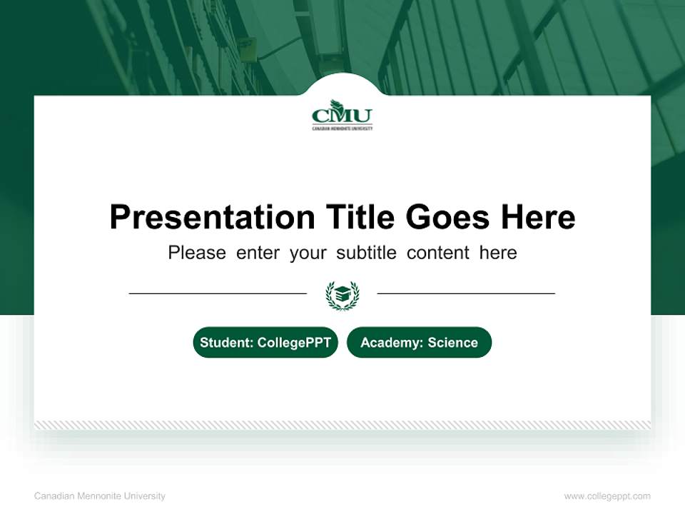 Canadian Mennonite University National Scholarship Defense PPT Template4:3 ratio PPT effect preview image4