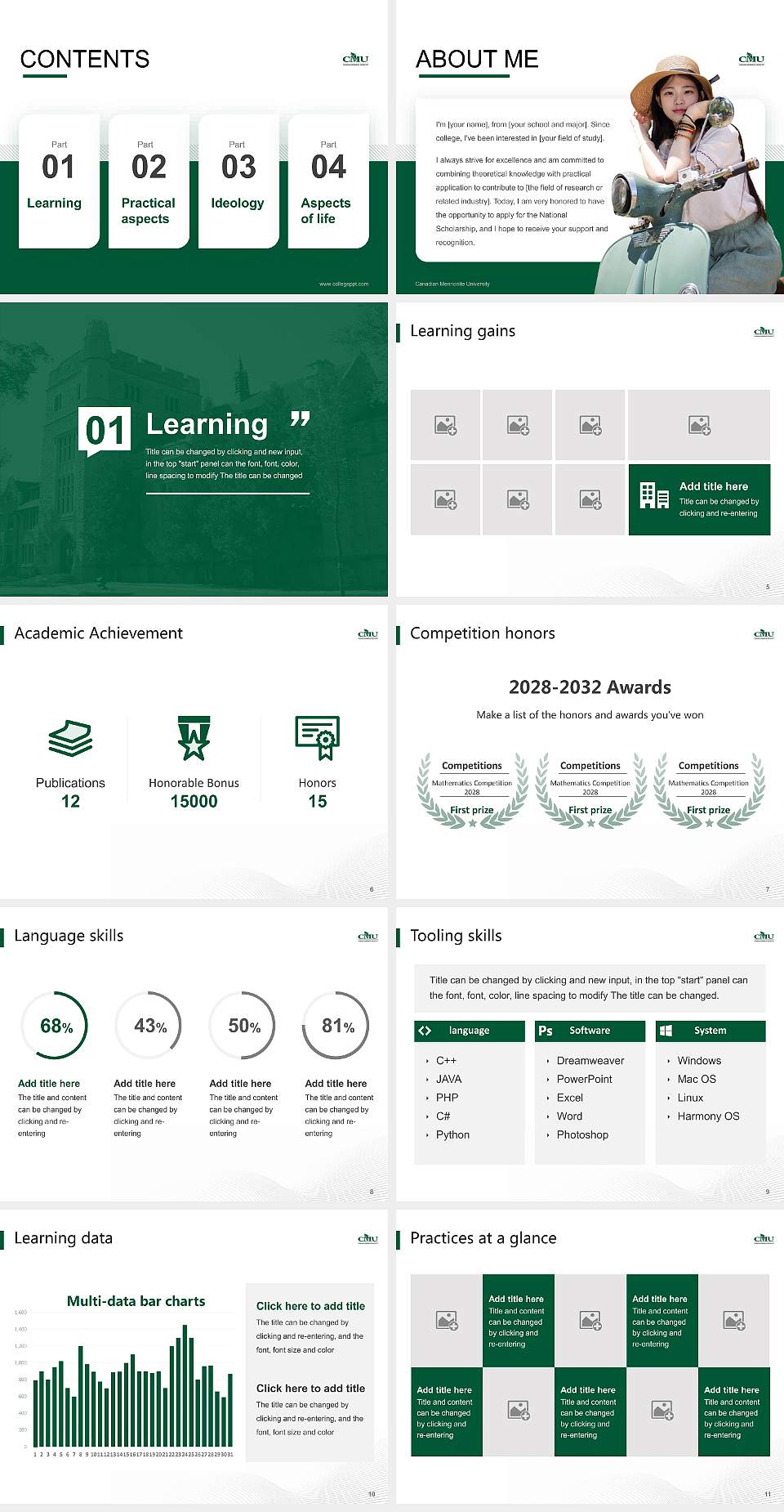 Canadian Mennonite University National Scholarship Defense PPT Template4:3 ratio PPT effect preview image2