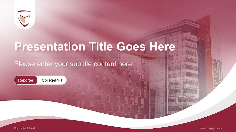 Concordia University Lecture Sharing and Networking Event PPT Template16:9 ratio PPT effect preview image