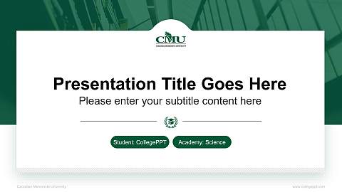 Canadian Mennonite University National Scholarship Defense PPT Template