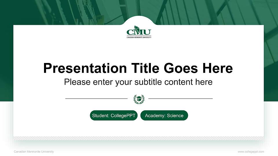 Canadian Mennonite University National Scholarship Defense PPT Template16:9 ratio PPT effect preview image