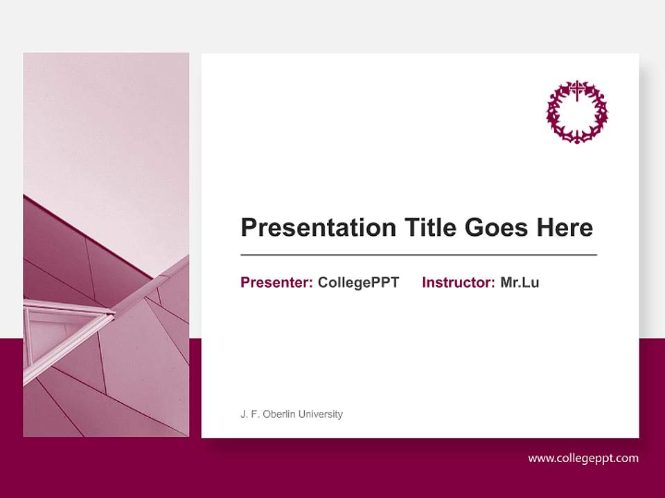 J. F. Oberlin University General Purpose PPT Template4:3 ratio PPT effect preview image6