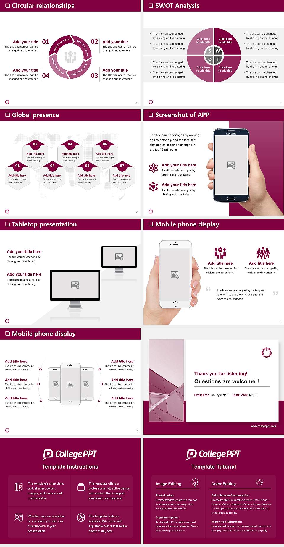J. F. Oberlin University General Purpose PPT Template4:3 ratio PPT effect preview image5