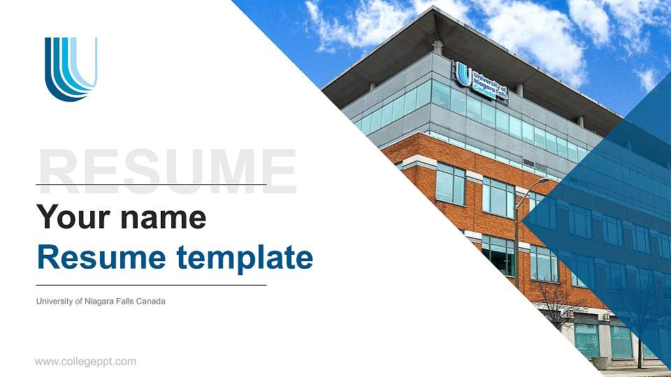 University of Niagara Falls Canada Resume PPT Template16:9 ratio PPT effect preview image