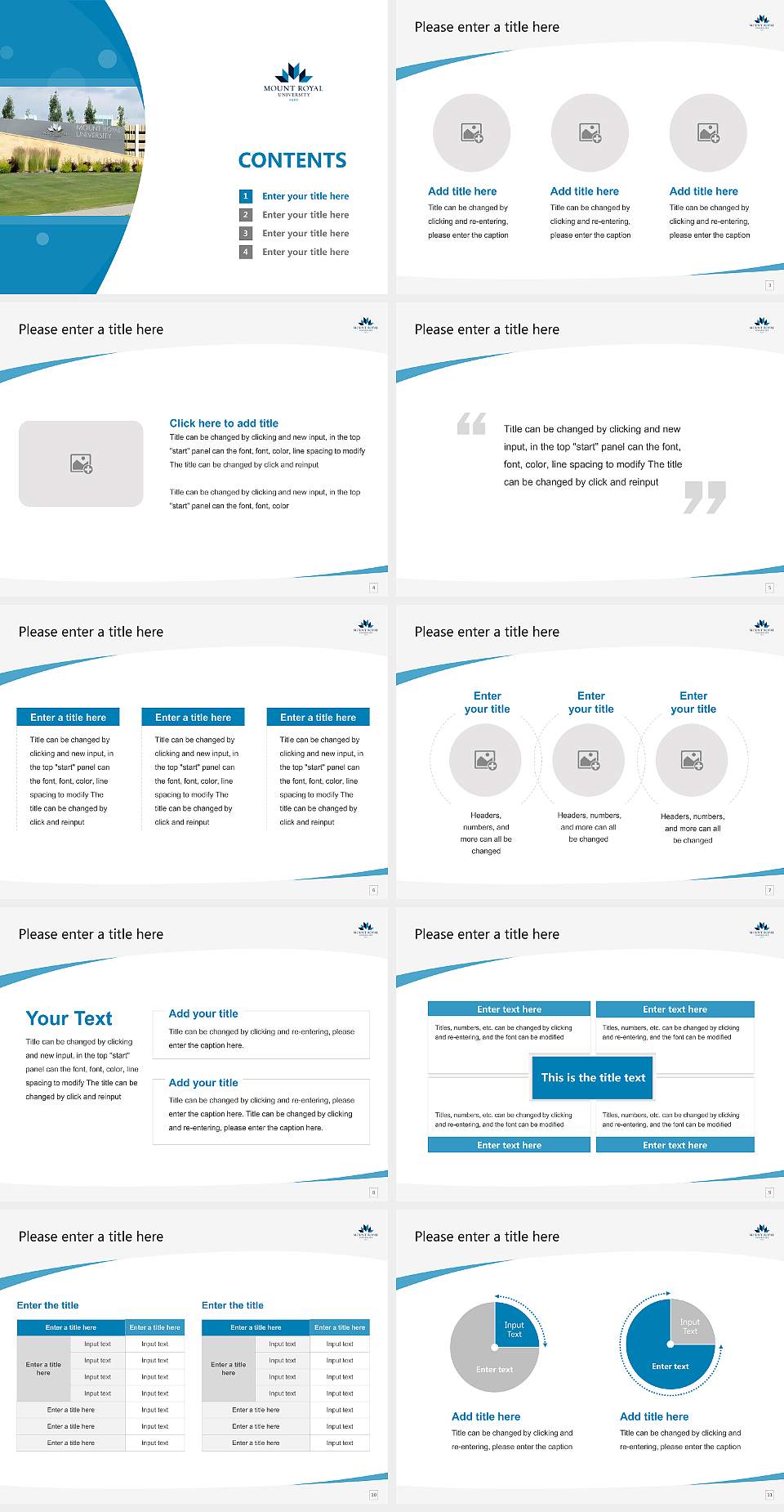 Mount Royal University Course/Courseware Creation PPT Template4:3 ratio PPT effect preview image2