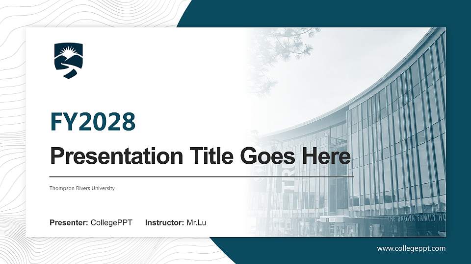 Thompson Rivers University Academic Presentation/Research Findings Report PPT Template16:9 ratio PPT effect preview image