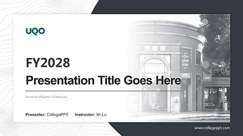 University of Quebec in Outaouais Academic Presentation/Research Findings Report PPT Template