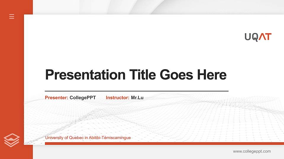 University of Quebec in Abitibi-Témiscamingue Thesis Proposal/Graduation Defense PPT Template16:9 ratio PPT effect preview image
